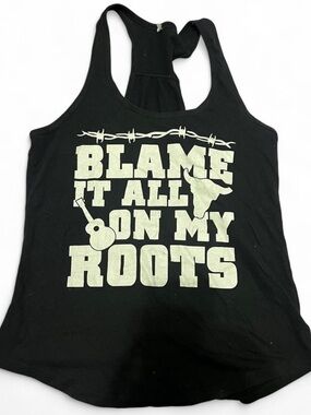 Garth Brooks “Blame it all on my roots” - women’s graphic tank medium